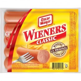 Wieners Classic salchichas cocidas de cerdo y pollo sabor ahumado SuperSol